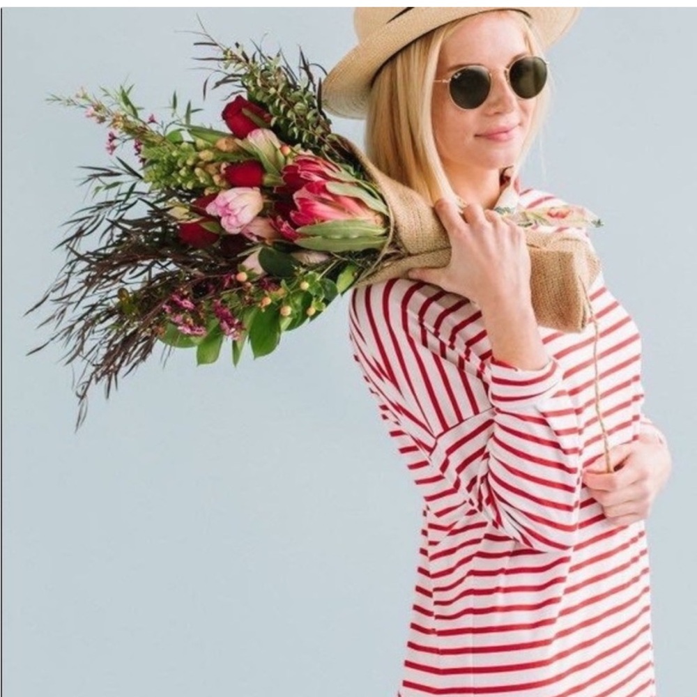 SONNET JAMES Ava Play Dress in red and white stripe